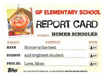 2020 Topps Garbage Pail Kids: Late to School - Phlegm Yellow #2a Homer Schooled Back