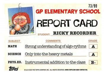 2020 Topps Garbage Pail Kids: Late to School - Spit Blue #23a Ricky Recorder Back