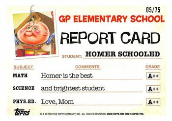 2020 Topps Garbage Pail Kids: Late to School - Blood Nose Red #2a Homer Schooled Back