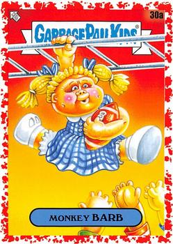 2020 Topps Garbage Pail Kids: Late to School - Blood Nose Red #30a Monkey Barb Front