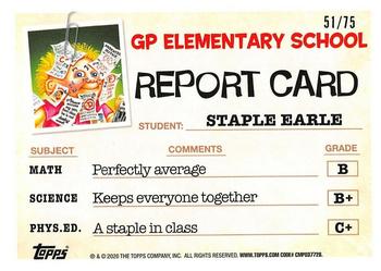 2020 Topps Garbage Pail Kids: Late to School - Blood Nose Red #40b Stapled Stu Back