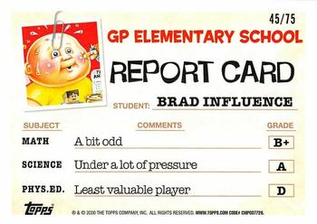 2020 Topps Garbage Pail Kids: Late to School - Blood Nose Red #41a Brad Influence Back
