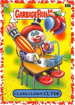 2020 Topps Garbage Pail Kids: Late to School - Blood Nose Red #69b Class Clown Clyde Front