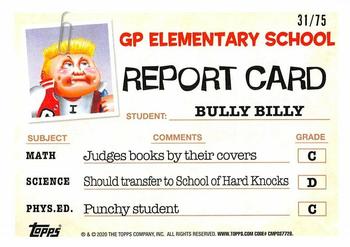 2020 Topps Garbage Pail Kids: Late to School - Blood Nose Red #80a Bully Billy Back