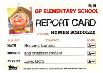 2020 Topps Garbage Pail Kids: Late to School - Fool's Gold #2a Homer Schooled Back