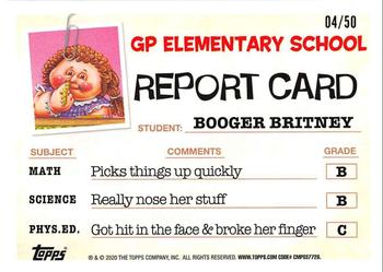 2020 Topps Garbage Pail Kids: Late to School - Fool's Gold #12a Booger Britney Back