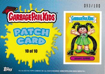 2020 Topps Garbage Pail Kids: Late to School - School Pennant Patches #SP-10 Armpit Back