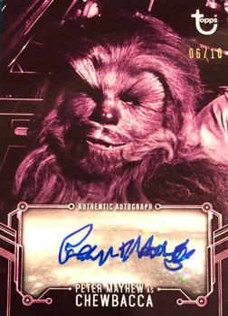 2020 Topps Star Wars Return of the Jedi Black & White - Autographs Purple Hue Shift #NNO Peter Mayhew Front