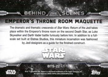 2020 Topps Star Wars Return of the Jedi Black & White - Behind the Scenes #BTS-22 Emperor's Throne Room Maquette Back