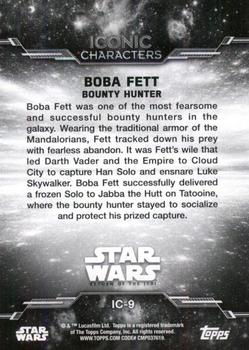 2020 Topps Star Wars Return of the Jedi Black & White - Iconic Characters #IC-9 Boba Fett Back