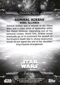 2020 Topps Star Wars Return of the Jedi Black & White - Iconic Characters #IC-10 Admiral Ackbar Back
