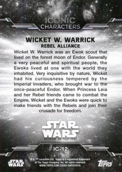 2020 Topps Star Wars Return of the Jedi Black & White - Iconic Characters #IC-12 Wicket W. Warrick Back