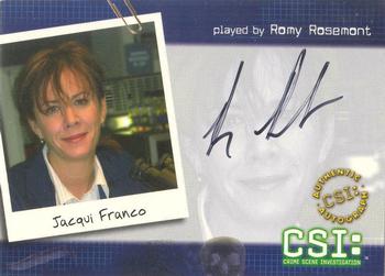 2004 Strictly Ink CSI Series 2 - Autographs #CSI-B3 Romy Rosemont Front