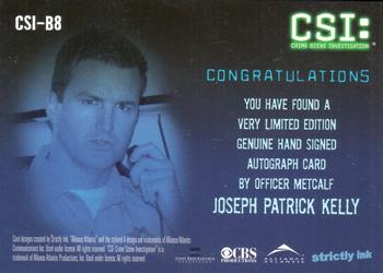 2004 Strictly Ink CSI Series 2 - Autographs #CSI-B8 Joseph Patrick Kelly Back