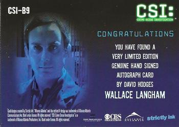 2004 Strictly Ink CSI Series 2 - Autographs #CSI-B9 Wallace Langham Back