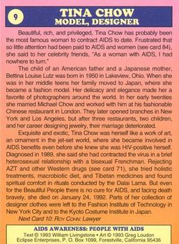 1993 Eclipse AIDS Awareness #9 Tina Chow Back