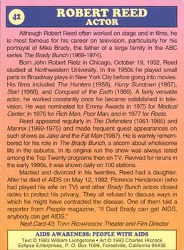 1993 Eclipse AIDS Awareness #42 Robert Reed Back