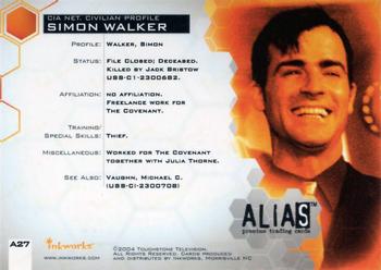 2004 Inkworks Alias Season 3 - Autographs #A27 Justin Theroux Back