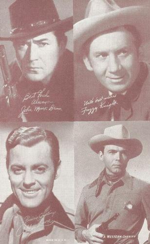 1947 Exhibits All-Star Cowboys #NNO John Mack Brown / Fuzzy Knight / Allan Lane / A Western Sheriff Front
