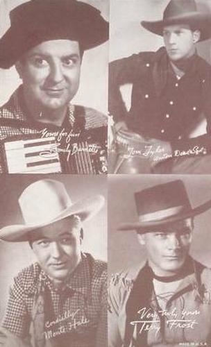 1947 Exhibits All-Star Cowboys #NNO Smiley Burnette / Tom Tyler / Monte Hale / Terry Frost Front