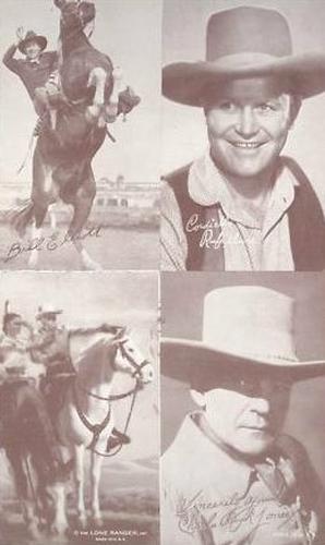 1947 Exhibits All-Star Cowboys #NNO Bill Elliot / Rufe Davis / The Lone Ranger / Charles Buck Jones Front