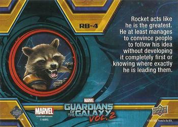 2017 Upper Deck Marvel Guardians of the Galaxy Vol. 2 - Walmart Blue Foil #RB-4 Rocket Raccoon Back