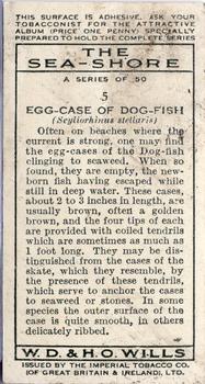 1938 Wills's The Sea-Shore #5 Egg-case Of Dog-fish Back