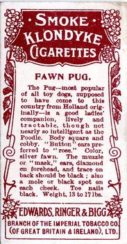 1908 Ringer's Dogs Series #2 Pug Back