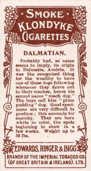 1908 Ringer's Dogs Series #8 Dalmatian Back