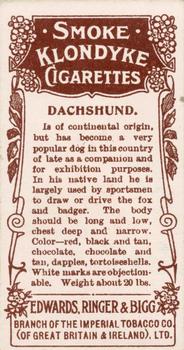 1908 Ringer's Dogs Series #10 Dachshund Back