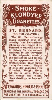 1908 Ringer's Dogs Series #19 St. Bernard Back