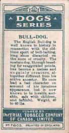 1924 Imperial Tobacco Co of Canada (ITC) Dogs Series #3 Bull-Dog Back