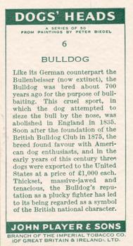 1955 Player's Dogs' Head #6 Bulldog Back