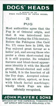 1955 Player's Dogs' Head #21 Pug Back