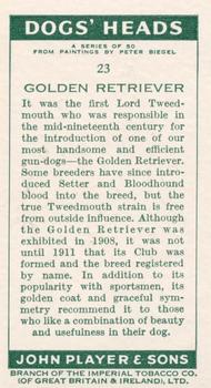 1955 Player's Dogs' Head #23 Golden Retriever Back