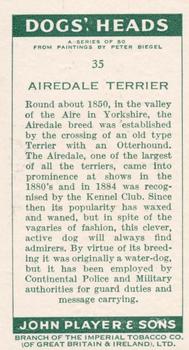 1955 Player's Dogs' Head #35 Airedale Terrier Back