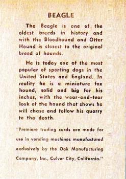 1957 Oak Manufacturing Premiere Dogs #NNO Beagle Back