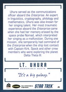 2020 Rittenhouse Star Trek The Original Series Archives & Inscriptions #4 Lt. Uhura Back