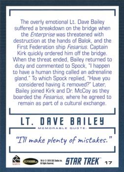 2020 Rittenhouse Star Trek The Original Series Archives & Inscriptions #17 Lt. Dave Bailey Back
