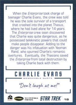 2020 Rittenhouse Star Trek The Original Series Archives & Inscriptions #18 Charlie Evans Back
