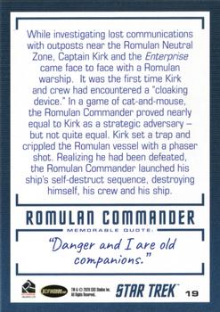 2020 Rittenhouse Star Trek The Original Series Archives & Inscriptions #19 Romulan Commander Back