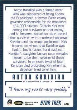 2020 Rittenhouse Star Trek The Original Series Archives & Inscriptions #26 Anton Karidian Back