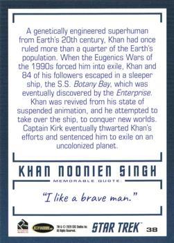 2020 Rittenhouse Star Trek The Original Series Archives & Inscriptions #38 Khan Noonien Singh Back