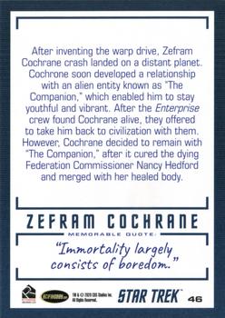 2020 Rittenhouse Star Trek The Original Series Archives & Inscriptions #46 Zefram Cochrane Back