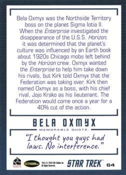 2020 Rittenhouse Star Trek The Original Series Archives & Inscriptions #64 Bela Oxmyx Back