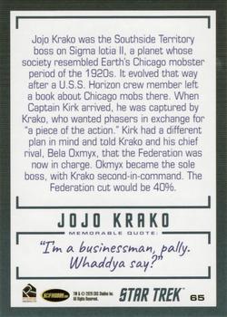 2020 Rittenhouse Star Trek The Original Series Archives & Inscriptions #65 Jojo Krako Back