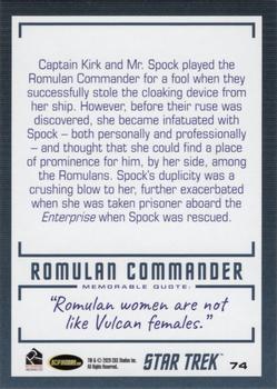 2020 Rittenhouse Star Trek The Original Series Archives & Inscriptions #74 Romulan Commander Back
