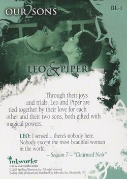 2005 Inkworks Charmed Conversations - Our 2 Sons Box Loaders #BL-1 Leo Wyatt  / Piper Halliwell Back