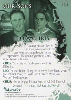 2005 Inkworks Charmed Conversations - Our 2 Sons Box Loaders #BL-2 Leo Wyatt  / Chris Perry Back