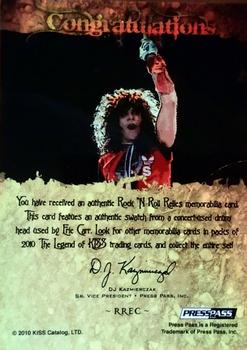 2010 Press Pass The Legend of Kiss - Rock Star Relics Holofoil #RREC Eric Carr Back